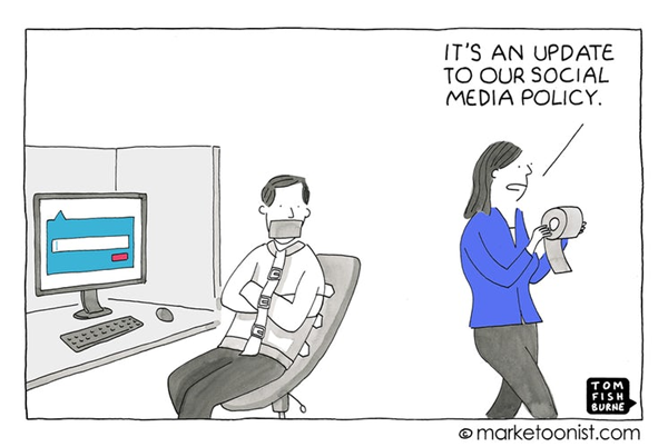 Marketoonist Social Media Policy Cartoon