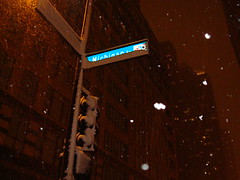 Michigan Avenue sign in snow