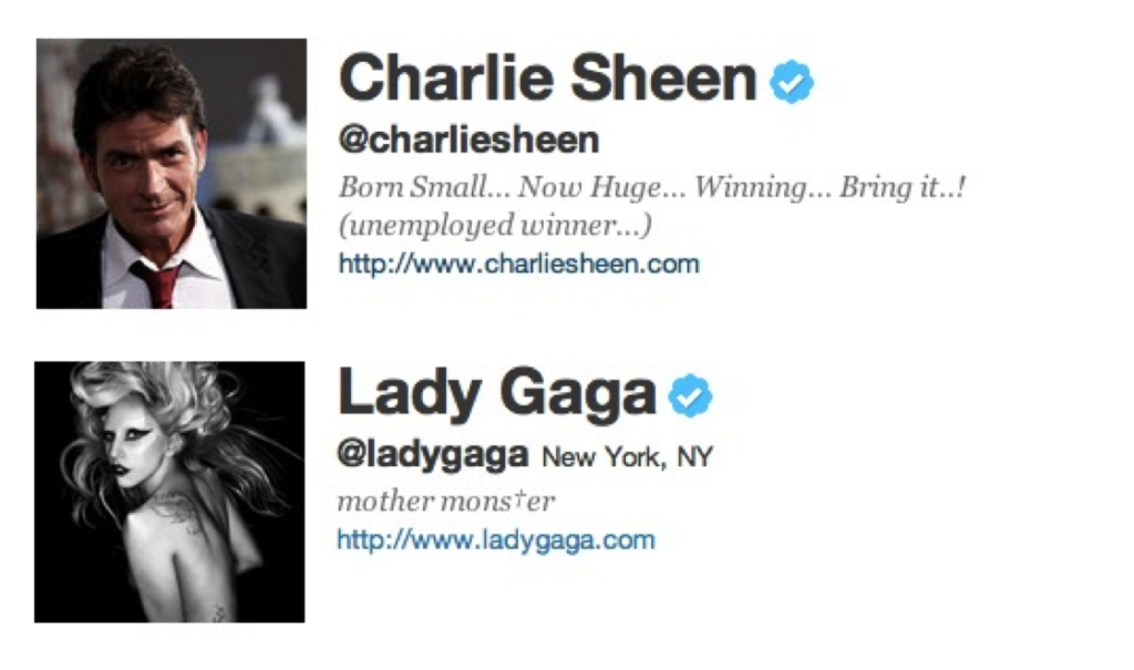 Lady Gaga and Charlie Sheen Twitter