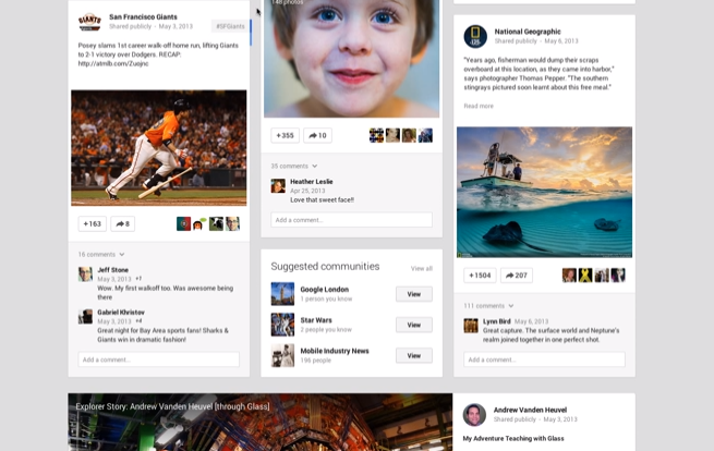 New Google+ Stream, Hangouts, and Photos