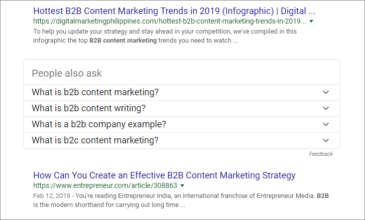 use people also ask to inform your b2b seo strategy
