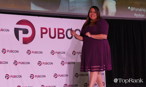 Microsoft's Purna Virji at Pubcon Las Vegas 2018 Photo by Lane R. Ellis