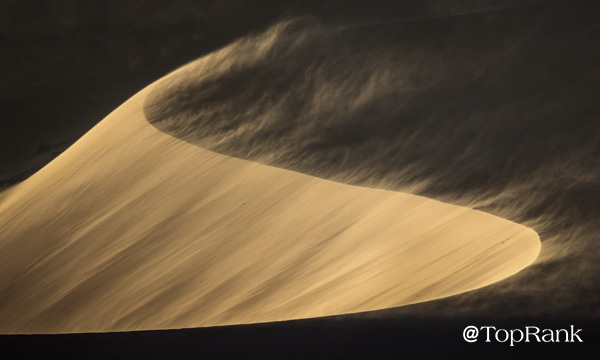Blowing sand dunes image.