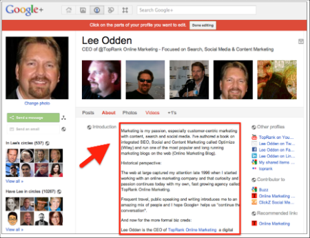 Google+ Profile Introduction