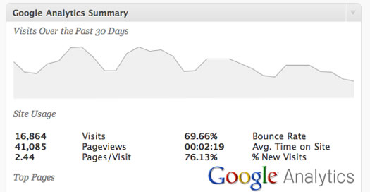 Google Analytics via Google Analyticator