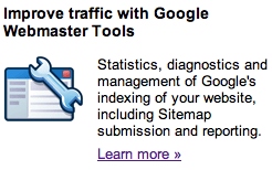 Google Webmaster Tools Button