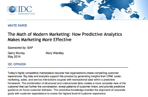IDC: The Math of Modern Marketing - How Predictive Analytics Makes Marketing More Effective