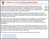 press release optimization