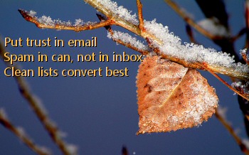 Put trust in email - Spam in can, not in inbox - Clean lists convert best