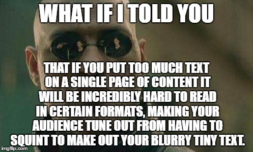 Morpheus from the Matrix on Content Marketing Tactics