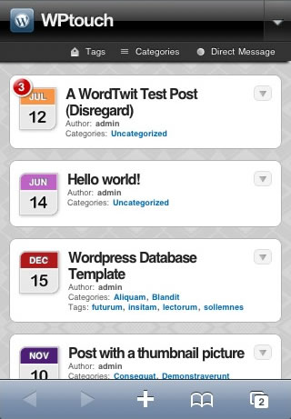 Mobile Theme with WPtouch iPhone Theme